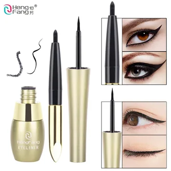Hengfang Flydende Eyeliner Blyant 2-i-1 Sort Eye Liner Pen Øjne Makeup Crayon Yeux Vandtæt Microblading Pen til Eyeshadow