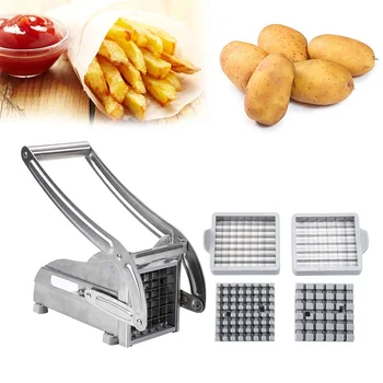 Hjem Hånd Kartoffel Frites Maskine I Rustfrit Stål Tryk På Pommes Frites Gøre Værktøj Kartofler, Chips Cutter Frugt Slicer Køkken Gadget