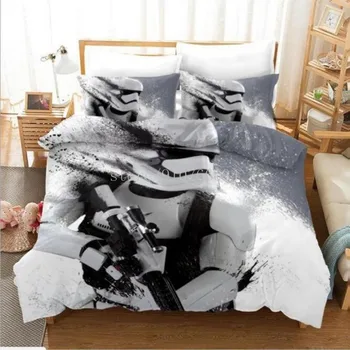 Hjem Tekstil 3d Star Wars Luksus Sengetøj Sæt BB-8 Robot Print Duvet Cover Sæt Pudebetræk Au Eu-Os Queen, King Size Gratis Fragt