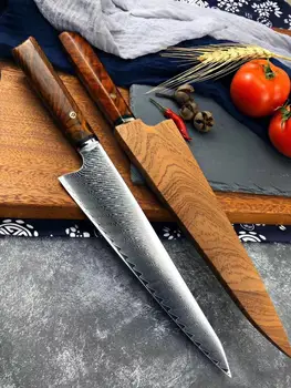 Hobbykniv 67 lag VG10 Damaskus Rustfrit Stål Japan Kokkens Kniv Køkken Cook Knive Bedste Kvalitet Ebony håndtag