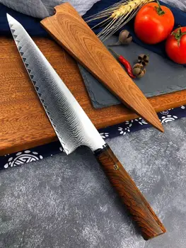Hobbykniv 67 lag VG10 Damaskus Rustfrit Stål Japan Kokkens Kniv Køkken Cook Knive Bedste Kvalitet Ebony håndtag