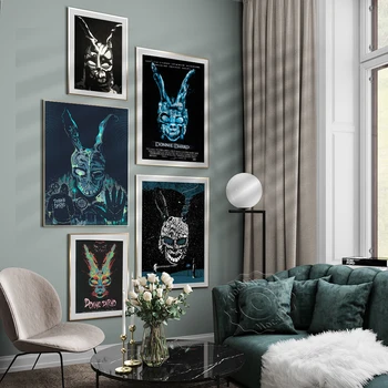 Horror Filmen Donnie Darko Art Prints, Frank Horror Væggen Billedet, Hjemsøgt Hus Pub Club Indretning Wall Stickers, Vintage Plakat Kunst