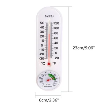 Hot 23 X 6 cm Væggen Termometer Indendørs Udendørs Hænge Have Drivhus Husstand Kontor Værelse Luftfugtighed Meter Avl Termometer