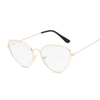Hot Cat Eye Classic Klare Glas Guld Ramme Vintage Briller Kvinder Mænd Optisk Luftfart Briller Gennemsigtig Klar Oculos