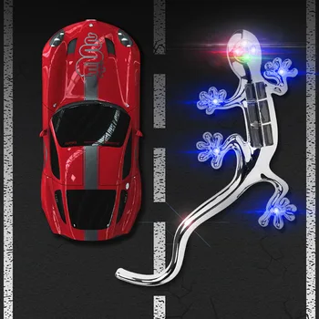 Hot Gecko 8 LED Solar Power Alarm Advarsel Lys Auto Mærkat Dekoration Lampe til Motorcykel Biler X66
