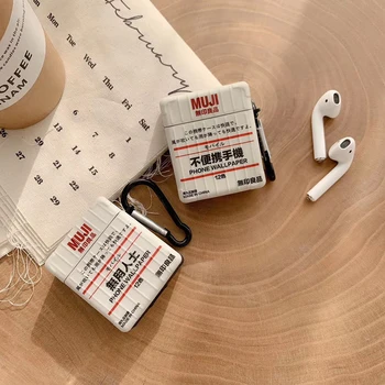 Hot Instagram-Pladsen japan Hjem Blødt silikone Trådløse Hovedtelefoner Chargin Tilfældet for Apple AirPods 1 2 Kinesiske Headset dækker coque