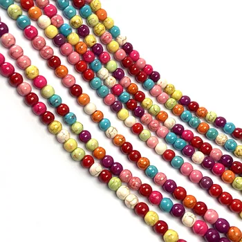 Hot Salg Farverige Syntetisk Turkis Runde Perler halvfabrikata Løse Perler til Smykker at Gøre DIY Armbånd Halskæde Tilbehør