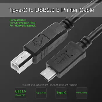 Hot Salg Scanner Ledningen Slid-resistente USB 3.1 Type C til USB 2.0-B Male Kabel-Data Stik Ledning til Printerens Harddisk