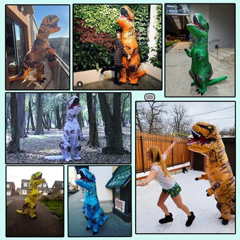 Hot T-REX Dinosaur Oppustelige Kostume Part Cosplay Kostumer Fancy Mascot Animationsfilm Halloween Kostume Til Voksne Børn Dino Tegnefilm