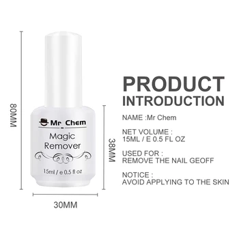 Hr. Chem Neglen Gel Polish Magic Remover Manicure Fast Clean Inden for 2-3 MIN i UV-Gele Neglelak Lakker Fjerne Base Top Coat uñas
