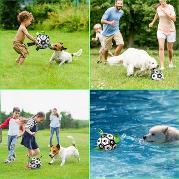 Hund Legetøj dejlige Paw Fodbold Legetøj Til Hvalpen, store Hunde Udendørs træning Interaktive Pet Bide, Tygge Bold legetøj Fodbold Og Inflator
