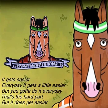 Hverdagen Bliver Det Lidt Lettere Broche Hest Motiverende Emalje Pin-Badge