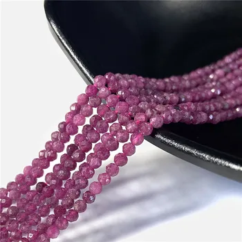 Høj Kvalitet Lille Rubys Perle natursten Facted 2-3 mm, Afsnit Løs 38cm Perler Til smykkefremstilling Halskæde DIY Armbånd