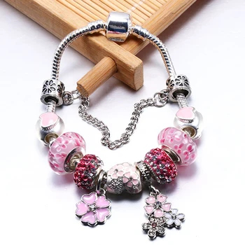 Høj Kvalitet Murano-Glas Perler Armbånd Med Sølv Farve Charme Armbånd, Armringe For Kvinder Pulsera Julegave Smykker