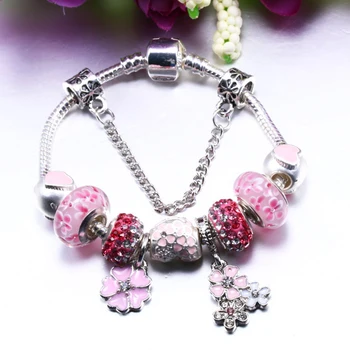 Høj Kvalitet Murano-Glas Perler Armbånd Med Sølv Farve Charme Armbånd, Armringe For Kvinder Pulsera Julegave Smykker