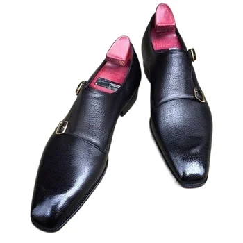 Høj Kvalitet, Nye Mode Mænd Pu Læder Spænde Business Sko Casual Vintage Klassisk Munk-Rem Sko Shoes De Hombre HA435