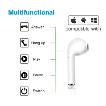 I7s TWS Trådløse Bluetooth Øretelefoner 5.0 Hovedtelefoner, Sport Earbuds Headset Med Mic For smartphone Xiaomi Samsung, Huawei LG Bælg