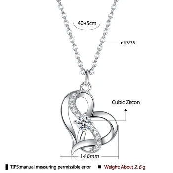 INALIS koreansk Stil Halskæde Kvinder 925 Sterling Sølv Enkelt Uregelmæssighed Bølge Hjertet Pendent Halskæder Unipue Design Smykker