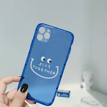 INS Klart, Søde Tegneserie Smiley koreanske Phone Case For iPhone-11 Pro Max X Xs Antal Xr 7 8 Puls SE 2020 Tilfælde Blød Silikone Cover