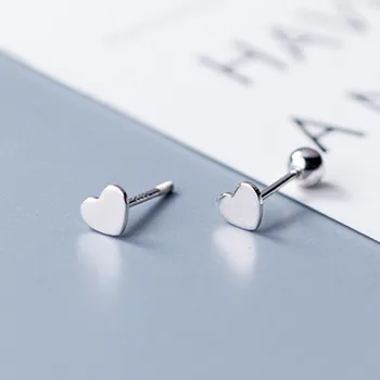 INZATT Ægte 925 Sterling Sølv Minimalistisk Hjerte Stud Øreringe Til Mode Kvinder Part Fine Smykker Perle Søde Tilbehør