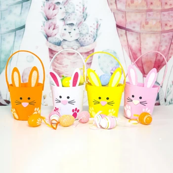 Ikke-vævet Stof påskeæg Kurv Påske Søde Bunny Slik Opbevaring Spand gavepose Til Børn Happy Easter Egg Opbevaring Spand
