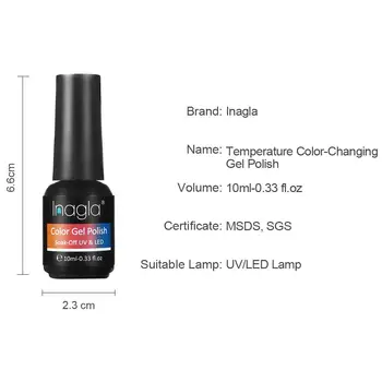 Inagla 100 Farver, Temperatur, Farve-Skiftende 10 ML Gel Polish Manicure Thermo Soak Off UV Gel Negle Kunst Hybrid Lak Lak