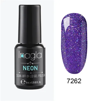 Inagla Gel Negle Neon polske Alle Til Manicure Sæt 8ML Semi Permanent Vernis UV Top Coat Gel Lak Hybrid Gel Neglelak