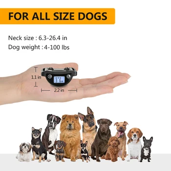 Ingen Chok-Bark Collar for S M L Mellemstore Hunde Sikker Automatisk Anti Gø E-Krave Lyd, Vibration Tilstand Genopladelig Vandtæt