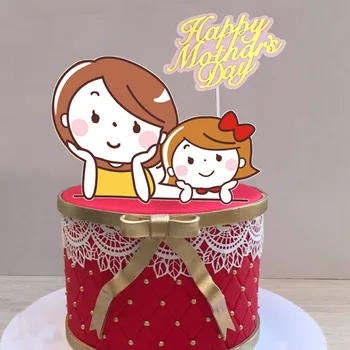Ins 1 sæt mødre fødselsdag Kage Topper Glad mors dag Cupcake Topper Til Dessert Kage Mors Dag Gave, Fødselsdag dekoration