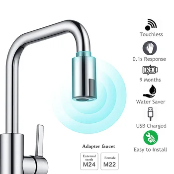 Intelligent Armatur vandbesparende Vandhane Sensor berøringsfri Infrarød Sensor Filter Vandhane Adapter USB Opkrævet M22-M24 Til Køkken