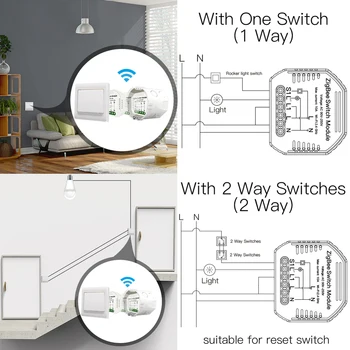 Intelligent Switch-Modul lyskontakten Wireless Remote Control Voice Control-tasten Controller Kompatibel med Tuya ZigBee