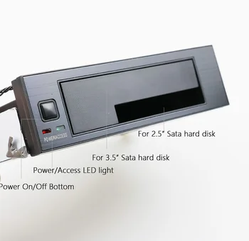 Interne Enkelt Bay Mobile Rack Kabinet Med LED-Indikator Lys Understøtter Hot-swap 2.5 3,5-Tommers SATA-HARDDISK SSD Passer til PC