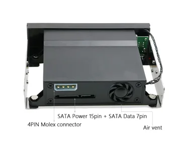 Interne Enkelt Bay Mobile Rack Kabinet Med LED-Indikator Lys Understøtter Hot-swap 2.5 3,5-Tommers SATA-HARDDISK SSD Passer til PC