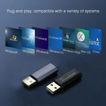 JCALLY JA06 Eksterne USB-lydkort Converter Til 3,5 mm Hovedtelefoner med Mikrofon Egnet til Notebook Windows PS4 Hovedtelefoner Audio