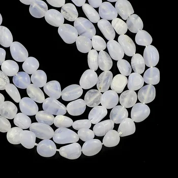 JHNBY Lilla Blå lac agata natursten 4~7mm Uregelmæssige Grus afstandsstykker Løse perler til smykkefremstilling af armbånd DIY tilbehør