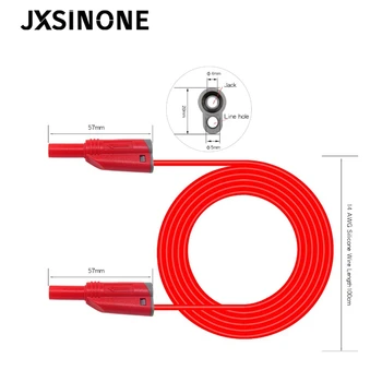 JXSINONE P1050-1 af Høj Kvalitet, 4mm Banan Stik Sikkerhed Stablet Test Lead Blød Silikone Ledning