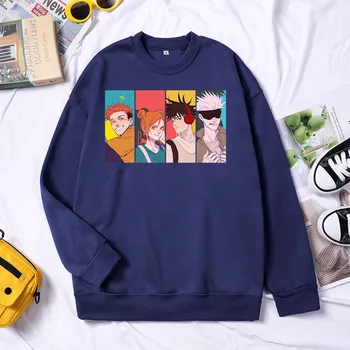 Japan Animationsfilm Sjove Figurer Print Kvinder Sweatshirt 2021 Mode Hoodie Harajuku Vintage Hoody Hip Hop Casual Streetwear Kvinde