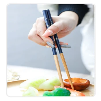 Japanese-style Små Blomster Træ Spisepinde Køkken, Bordservice Pegede Sushi Af Små Friske Spisepinde Familie Flere Farver
