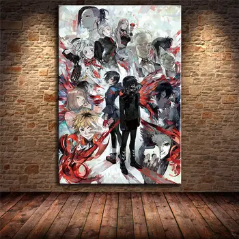 Japansk Animationsfilm Popularitet Tegnefilm Tokyo Ghoul Lærred Maleri Plakater og Prints Cuadros Væg Kunst, Billeder, Soveværelse Urammet