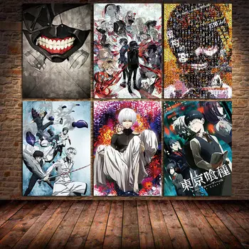 Japansk Animationsfilm Popularitet Tegnefilm Tokyo Ghoul Lærred Maleri Plakater og Prints Cuadros Væg Kunst, Billeder, Soveværelse Urammet