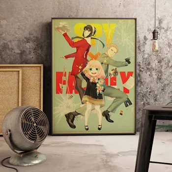 Japansk Animationsfilm Spy x-Familien Retro Plakat Kunst, Indretning, Stue, Soveværelse Væg Udsmykning Billede Kvalitet Lærred Maleri Hjem Indretning Klistermærker