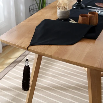 Japansk Stil Solid Farve bordløber Enkel Te Sæt Dekoration Hvid Sort spisebord Kvast bordløber Hjem Værktøjer LD243