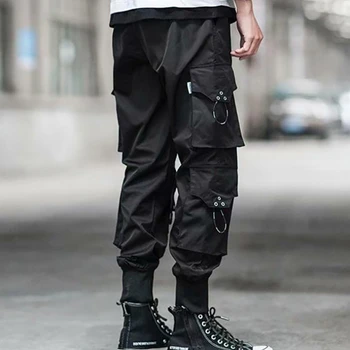 Japansk Streetwear Bukser Mænd Joggere Harem Hip Hop Mode Harajuku Kører Sweatpants Lomme Sengelinned Stilfulde Koreansk Tøj
