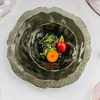 Japansk-stil Jinbyon glas plade hjem blonder plade af frugt og grøntsager plade restaurant bøf skuffe skuffe lavvandede plade dumpling