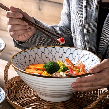 Japansk stil kreative personlighed stor varme-resistente høj kvalitet keramisk ramen suppe skål høj værdi retro speciel skål ramen