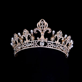 Jewellry Bruden Hår Tilbehør Crystal Diadem Bryllup Hår Smykker Prinsesse Krone Fascinator For Rhinestone Tiara