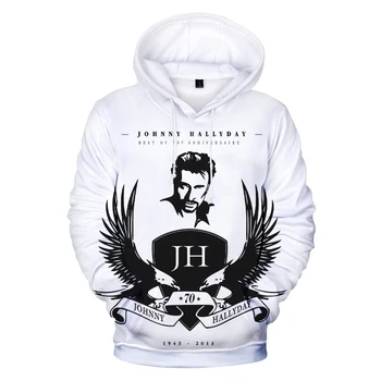 Johnny Hallyday Hættetrøjer Frankrig Rock Sanger 3D Printet Sweatshirt Mænd Kvinder Casual Mode Hoodie Overdimensionerede Hip Hop Pullover Pels