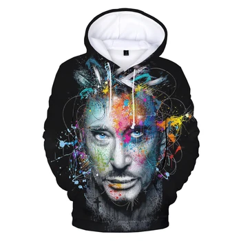 Johnny Hallyday Hættetrøjer Frankrig Rock Sanger 3D Printet Sweatshirt Mænd Kvinder Casual Mode Hoodie Overdimensionerede Hip Hop Pullover Pels