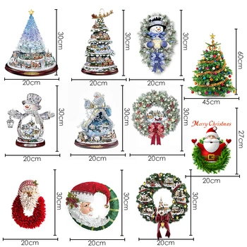 Juletræ Roterende Skulptur Tog Dekorationer Indsætte Vindue Indsætte Klistermærker Pegatinas Paredes Jul Pynt Til Hjemmet