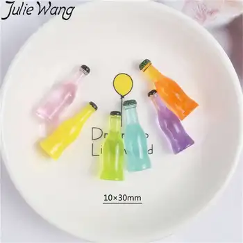 Julie Wang 10stk 30x10mm Sodavand Drikke Flaske Blandede Farver Charms Dekoration Halskæde Vedhæng Nøglering Smykker at Gøre Tilbehør